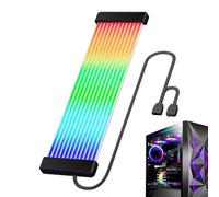 Tira de LED RGB para tarjeta gráfica: material de silicona flexible, conexión de 24 pines, 108 cuentas LED, tamaño de 22,5 x 5,2 x 1,1 cm | para PC PSU Cable Iluminación GPU Tarjeta gráfica Monitor Es