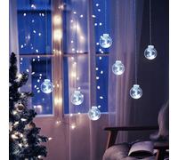 Tira de luces conectables de bajo voltaje, bolas de los deseos (ondas), blanco frío, 3m+3m*0,6m, 12 tiras 12 tiras ,IP44, Interior&Exterior
