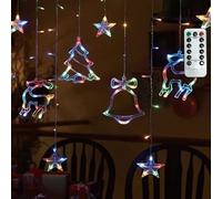 Tira de luces LED conectables de bajo voltaje, 12 tiras RGBY, 3m + 3m x 0,6m, ideal para decoraciones navideñas y eventos festivos.
