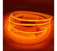 Tira de luces LED flexible COB ALmi de 384 LED/m y 5 m, 12 V/24 V CC (12 V, naranja)