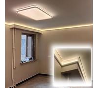 Tira de Luces LED para Techo de Habitación Infantil, Zona de Lavandería, Difusor de Iluminación/Riel LED de Perfil para Montaje en Superficie, Moldura(White,180 cm(3.2 ft))