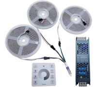 Tira de luces LED que fluye de agua corriente, 30M DC24 WS2811 SMD2835,lámparas lineales flexibles direccionables de píxeles de carrera de caballos (3*10M Strip+Controller+Power, Cold White)