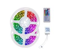 Tira de Luces LED RGB de 10M 3528 600LED, Tira de Luces LED Flexible con Mando una Distancia de 44 Teclas + Controlador para Sala de Estar de Navidad