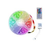 Tira de Luces LED RGB de 5M 3528 300LED, Tira de Luces LED Flexible con Mando a Distancia de 44 Teclas + Controlador para Sala de Estar de Navidad y