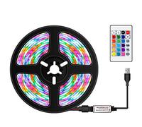 Tira de luces LED RGB de colores regulables por USB con control remoto IR, 16 colores y 4 modos de iluminación, 5 m, 300 LED, cuerda de luz para TV, computadora, escritorio, hogar, cocina, iluminación