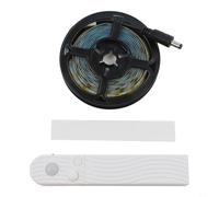 Tira de luz LED con sensor de movimiento, funciona con pilas, iluminación debajo de la cama con temporizador ajustable, sensor infrarrojo de cuerpo humano para armario, escaleras, encimera de cocina
