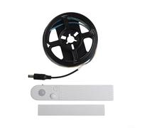 Tira de luz LED con sensor de movimiento, funciona con pilas, luz de gabinete de cuerpo humano, detección infrarroja, función de ajuste de luz nocturna para armario inferior de cama (luz blanca1M)