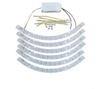 Tira de luz LED curvada con lentes, 72 W, conmutable tricolor, montaje magnético, compatible con ventiladores de techo para salón y oficina (con controlador)