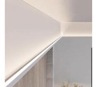 Tira de luz LED de aluminio para paneles de yeso, zócalos indirectos, iluminación de zócalos, perfiles de borde de yeso, 5 m, troncal LED lineal para decoración del hogar
