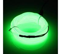 Tira de luz LED de neón de 1 m, flexible de neón LED de alambre EL, lámpara de cable de luz brillante con controlador DC12V para decoración verde