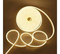 Tira de luz LED de Neón, Tiras de Luces DC 12V 120 LEDs/M Luz de LED IP65 Flexible para Dormitorio, Bar, Sala de juegos, Cumpleaños, Fiesta de Navidad Decoración Party (2m, Blanco cálido)