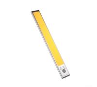 Tira de luz LED recargable inteligente con sensor de movimiento, brillo regulable de 3 niveles, lámpara magnética inalámbrica para cuerpo humano para armario, armario de cocina, 24 cm plateado (1
