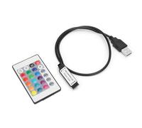 Tira de Luz LED RGB de 5-24 V y 24 Teclas con Control Remoto Inalámbrico y Controlador IR con Efecto de Lámpara USB 6A (#01)