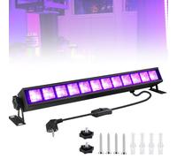 Tira de luz negra LED de 36 W, lámpara de luz negra UV, 395 nm, lámpara de luz negra con enchufe, lámpara de luz negra con enchufe, foco de luz negra con 40 ledes, tubo de luz UV con interruptor para