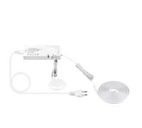 Tira de luz neón lineal incrustable, cinta LED autoadhesiva, pared TV for el hogar, rejilla madera grano, cortina , decoración techo integrada(White,1 PCS COB NEON TAPE_1M 3.28FT_EUROPEAN POWER PLUG)