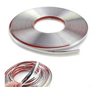 Tira de moldura cromada para coche, 8 mm x 5 m, cinta decorativa plateada para coche, puerta, parachoques, espejo, protección de faros delanteros y mejora de estilo, rollo automático flexible
