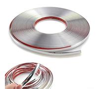 Tira de moldura cromada para coche, 8 mm x 5 m, cinta decorativa protectora plateada para parachoques de puerta, espejo para borde de ajuste