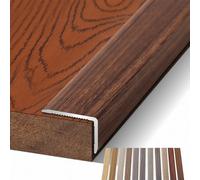 Tira de moldura de aluminio, diseño en forma de L de grano de madera en ángulo recto para piso, ventana, transición de escalera, resistente al óxido y al desgaste