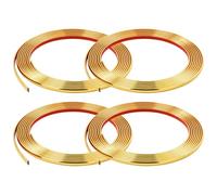 Tira de moldura flexible dorada de 20 m (5 m x 4 rollos), autoadhesiva, decorativa, para azulejos, paredes, espejos, techos, suelos, paneles, armarios, marcos de PVC para despegar y pegar, 8 mm