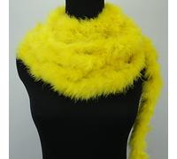 TIRA DE PLUMAS DE MARABÚ EXTRA POR METROS 15g/m (AMARILLO, 1)