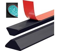 Tira de protección contra golpes de 2 m, autoadhesiva, en forma de T, barrera de agua para suelo de ducha, de silicona para puerta de ducha sin marco, para separación en seco y húmedo (negro)