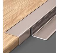 Tira de protección de esquina de aluminio con perfil en L, 0,5 cm, 1,5 cm, 2 cm, 3 cm, 4 cm, 5 cm, 6 cm, 6 cm, tira de acabado de suelo para proteger y decorar paredes, mesas y marcos de puertas (oro