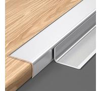 Tira de protección de esquina de aluminio de perfil en L, 0,5 cm, 1,5 cm, 2 cm, 3 cm, 4 cm, 5 cm, 6 cm, 6 cm, tira de acabado de suelo para proteger y decorar paredes, mesas y marcos de puertas (plata