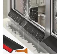 Tira de Protección de Lluvia Autoadhesiva de Goma 4.5cm x 2M Barrera Antilluvia para Ventanas Negro Deflector de Lluvia Puerta Flexible Deflector de Ventana para en Puertas Ventanas y Automóviles