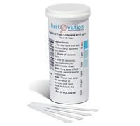 Tira de prueba de cloro residual de bajo nivel libre 0-10 ppm [Vial de 50 tiras de plástico]
