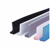 Tira de retención de agua para puerta de mampara de ducha, tira de retención de agua autoadhesiva de silicona suave móvil para baño, presa de retención de agua para lavabo de baño ( Color : White , Si