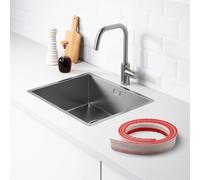 Tira de retención de barrera de agua, 4,5 cm de ancho, 1,5 cm de altura, 200 cm de longitud, bandeja de ducha de silicona, borde de sellado para baño