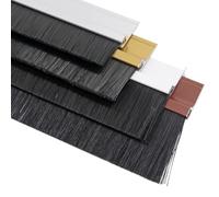 Tira de sellado con cepillo para puertas, 1 Uds. Tira de cepillo excluyente tiro puerta inferior tipo H barrido aleación aluminio Multicolor 20-100mm(Schwarz,40mm/1.6in)