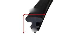 Tira de Sellado de Aleación de Aluminio en Forma de T 90 para Puerta y Ventana - Burlete de Goma, Tapón de Viento, Perfil de 6 x 5 mm