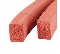 Tira de sellado de goma, Esponja plana de silicona roja 1 m, resistente a altas temperaturas, disponible en tamaños 3/4/5/6/8/10/15/20 mm, for sellar puertas y ventanas (1 unidad)(6 * 20mm)
