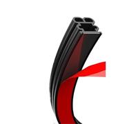 Tira de sellado de goma for puerta de coche, burlete de doble capa, protector de puerta, capó y maletero, adhesivo insonorizado e impermeable.(Large 12m)