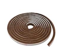 Tira de sellado de lana autoadhesiva de 5/10/20 m, de aleación de aluminio, for puertas y ventanas, aislamiento acústico y prevención de colisiones.(Brown 9X15mm,5M)