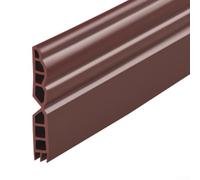 Tira de sellado de puerta TPE extragruesa de 1 m, burlete para prueba de sonido del viento, burlete de bajo consumo para huecos en puertas corredizas de vidrio de madera, color blanco (marrón)