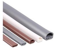 Tira de sellado de silicona de alta calidad para puertas y ventanas, autoadhesiva, insonorizante, cinta multiagujero, a prueba de polvo, 6 m (D marrón 14 x 12 mm), solución anticolisión resistente a