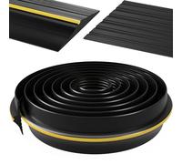 Tira de sellado de umbral de puerta de garaje de 3 m, goma de PVC flexible, tira de sellado inferior para bricolaje, disuade a insectos y hojas caídas (80 mm x 18 mm (3 m)