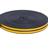 Tira de sellado for puertas y ventanas de 10 m, cinta de sellado de espuma acústica autoadhesiva DIEP, burlete de goma aislante resistente al viento(Grey,10M_P)