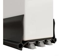 Tira de sellado inferior de puerta con cepillo integrado para reducción de sonido Prevención de polvo Bloqueo de corrientes de aire y defensa contra plagas (negro)