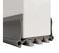Tira de sellado inferior de puerta con cepillo integrado para reducción de sonido Prevención de polvo Bloqueo de corrientes de aire y defensa contra plagas (gris)