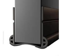 Tira de sellado inferior de puerta de PVC de 93 cm, burlete autoadhesivo para aislamiento acústico resistente al viento, sellador de huecos fácil de instalar para puertas de dormitorio (negro)