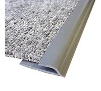 Tira de transición adhesiva extra larga para suelos de alfombras y madera, color gris claro, solución de puerta sin costuras, barra de umbral duradera para una transición suave del suelo