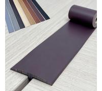 Tira de transición autoadhesiva de PVC en forma de T, impermeable, antideslizante, se puede cortar a medida, para alfombras, laminados, suelos de baldosas y vinilo, duradera, fácil de instalar (café