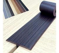 Tira de transición autoadhesiva de PVC en forma de T, impermeable, antideslizante, se puede cortar a medida, para alfombras, laminados, suelos de azulejos y vinilo, duradera, fácil de instalar (nogal
