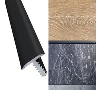 Tira de Transición con Moldura en T, Barra Divisoria Plana de Aleación de Aluminio para Pisos de Hogar/Hotel, Tiras Deertura de Juntas para Pisos de Vinilo de Madera Dura/Black/1.6 * 1.2Cm(5/8"*1/2")