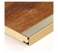 Tira de transición de aluminio antideslizante - Borde de 90 cm for una protección segura del suelo(Gold,Inner Height 8mm)