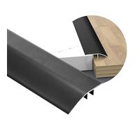 Tira de transición de aluminio de 43 mm, barra de transición suave para puertas, alfombras, azulejos y laminados, reductor de tropiezos para umbrales y rampas