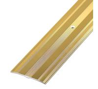 Tira de transición de Aluminio para Suelos metálicos, para unir Huecos de baldosas, Cubre umbrales, Superficie Antideslizante, fácil de Limpiar, Divisor Plano para alfombras (Dorado, 90 cm d